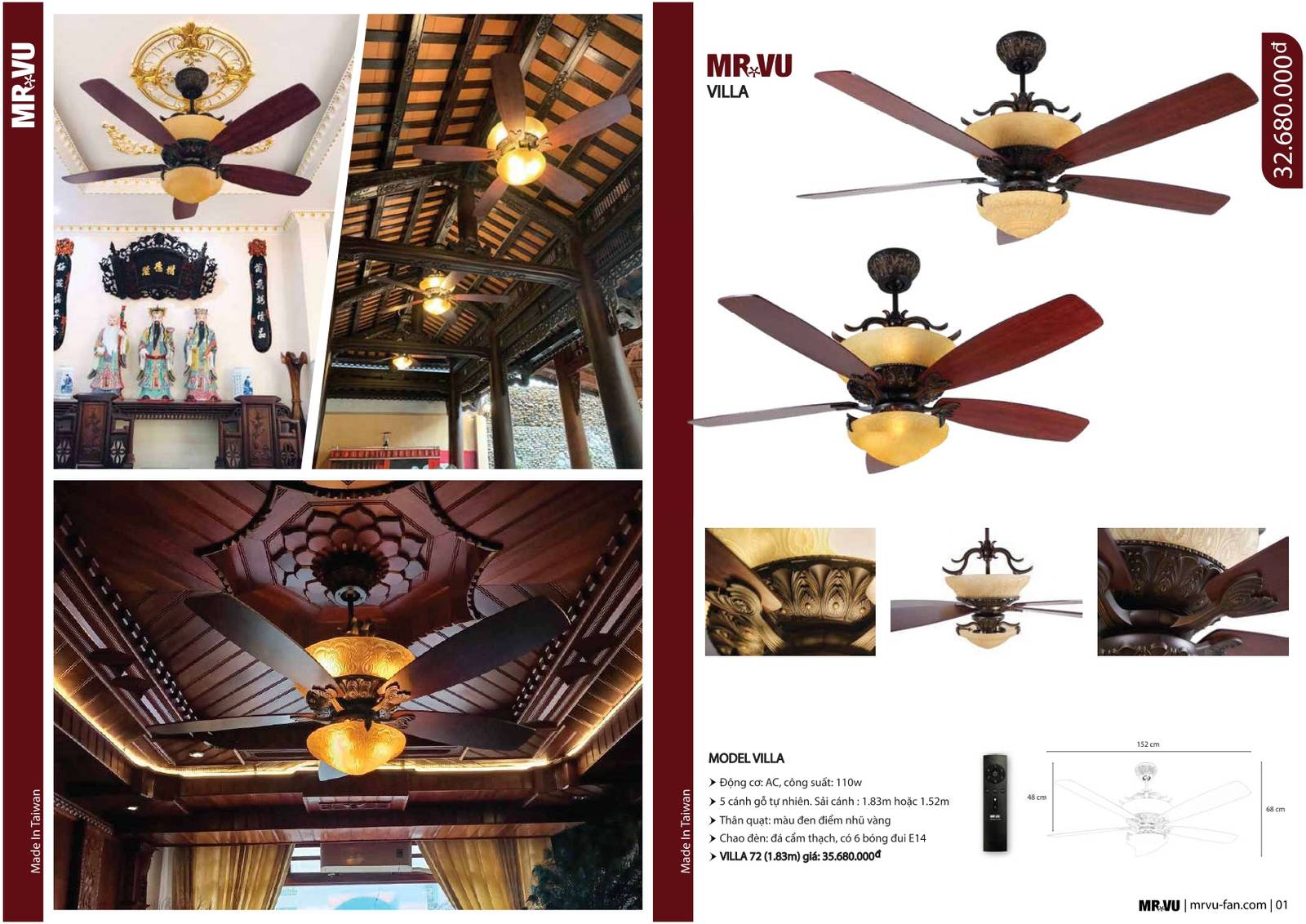 Bảng giá và Catalogue Quạt trần Mr Vũ mới nhất 2024 /Page 